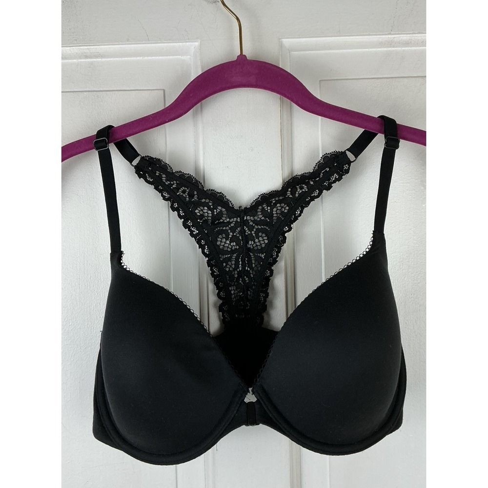 Victoria's Secret 32DDD Body By Victoria Lace Racerback Lined Demi Front Close